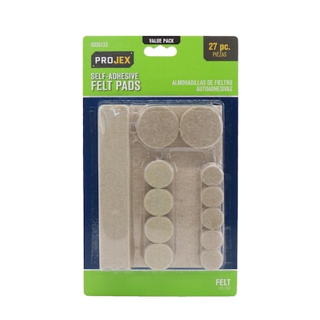 Posdatas 6 in. Felt Self Adhesive Surface Pad, Brown, 27PK PO3304991